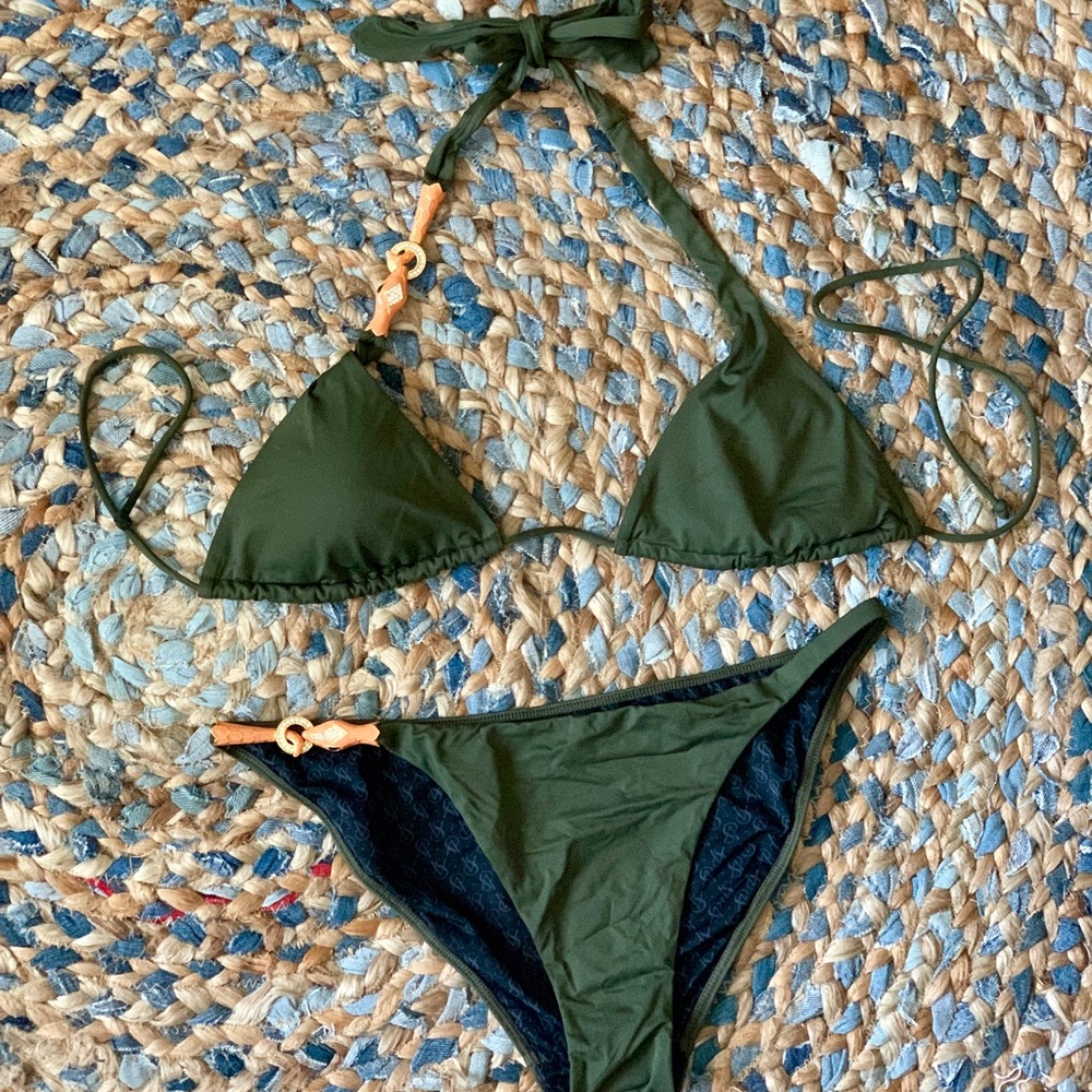 Victoria Secret Olive Green Snake Bikini Set 🐍